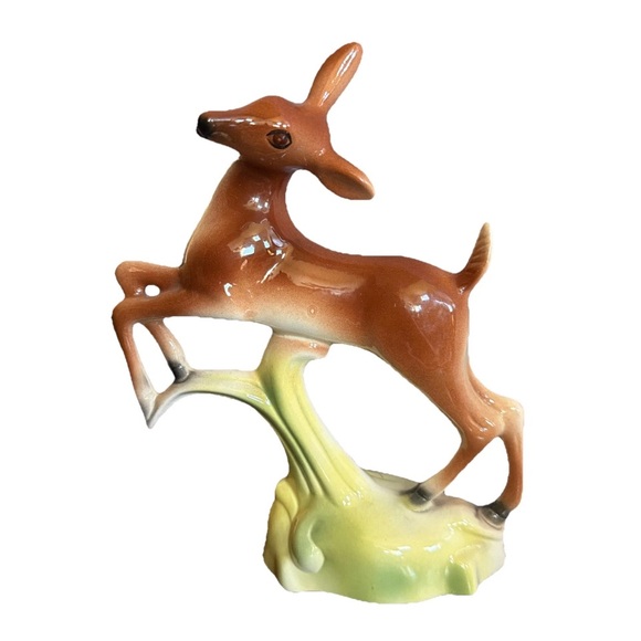 Vintage 1940’s Ceramic Deer Pair Pottery Figurines Stewart McCulloch Calif - Picture 3 of 11